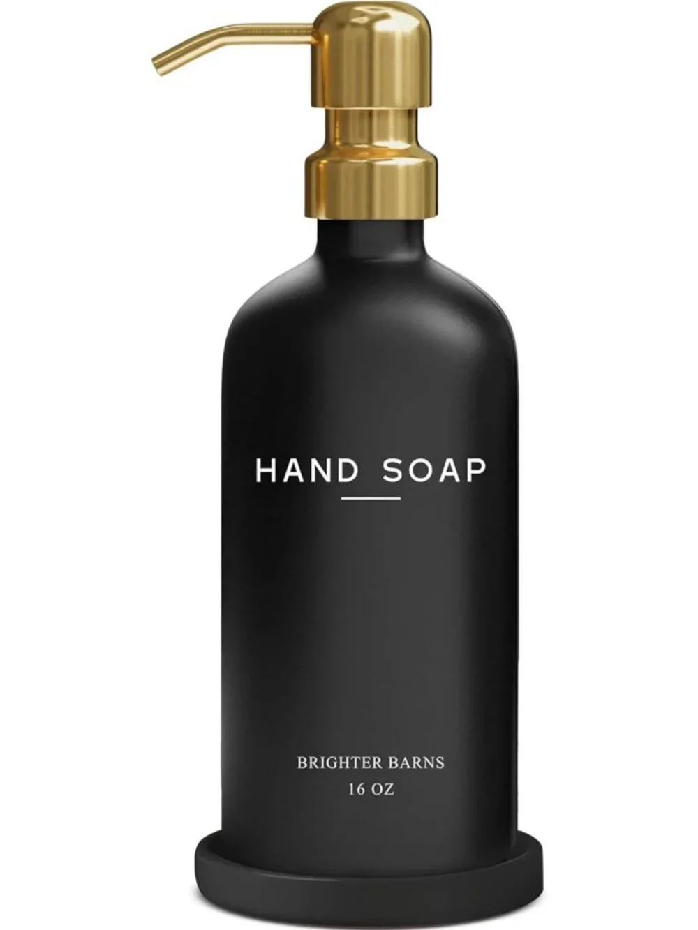Elegant Refillable Glass Hand Soap Dispenser Set for Black & Gold Bathroom Decor